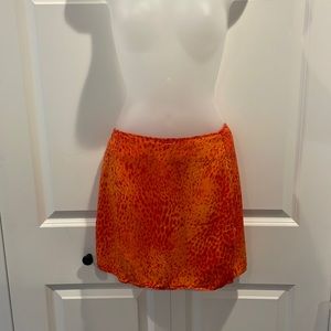 Motel Rocks Orange Cheetah Skirt